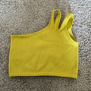 Yellow cropped shirt